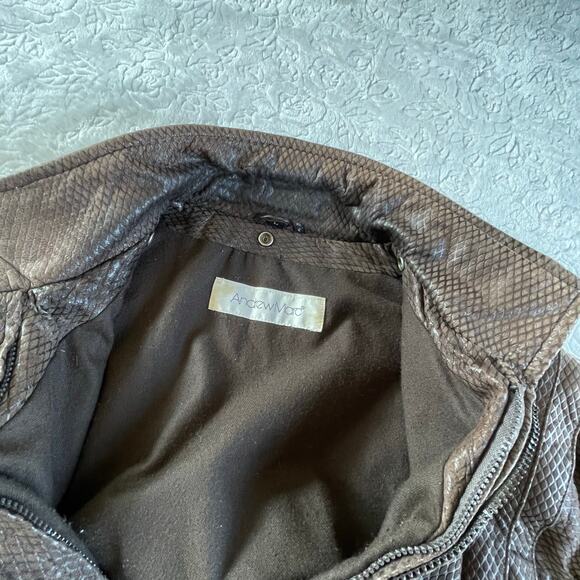 🔥Vintage Andrew Marc 100% Leather Snake Skin Pattern jacket Vest Bomber Grunge - Picture 8 of 16